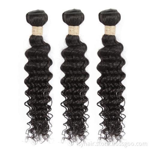 Lsy Wholesale Brazilian Remy Hair Deep Wave 3 Bundles Deal Brazilian Hair Weave Bundles 100% Human Hair Weave Remy 8-28"